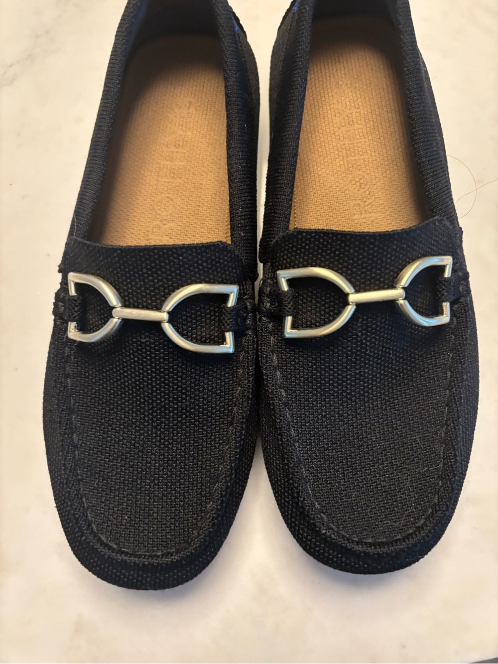 Rothy's Black Loafers with Silver Horsebit